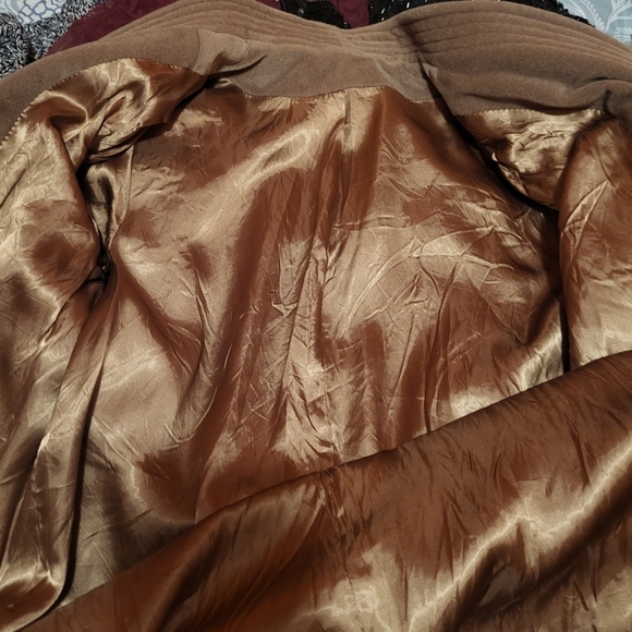 Vintage Del Costa "Kajjmir" Man Made Cashmere Long Camel Colored Coat - Picture 3 of 7